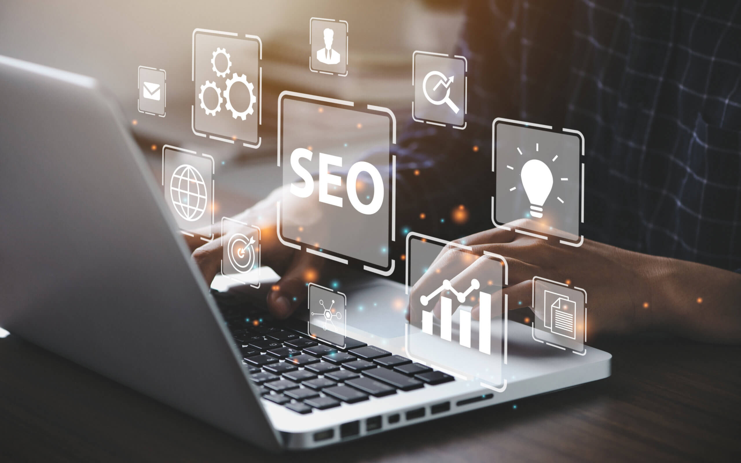 Businessman using a computer for analysis SEO Search Engine Opt digital-marketing