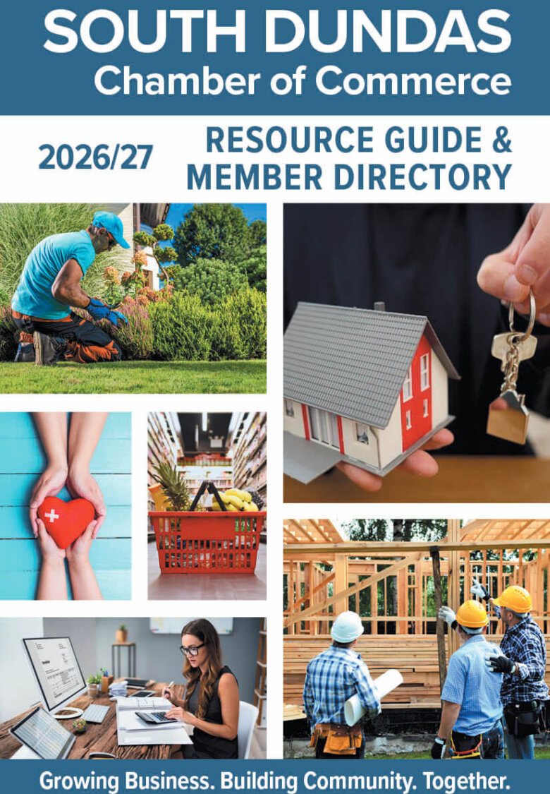 2026_27 cover-south-dundas-chamber 2026-2027 South Dundas Chamber of Commerce Resource Guide and Member Directory publication cover.